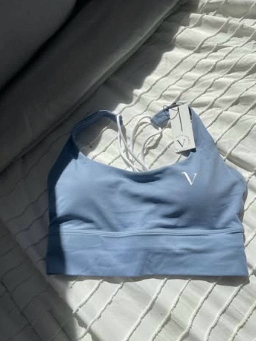Vimmia Sky Blue Strappy V-Logo Sports Bra
